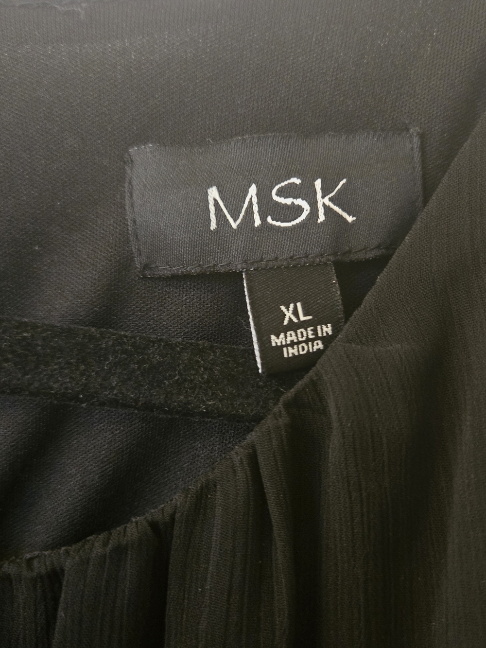 MSK Black Long-Sleeve Tiered Tie-Waist Dress - Picture 2 of 3